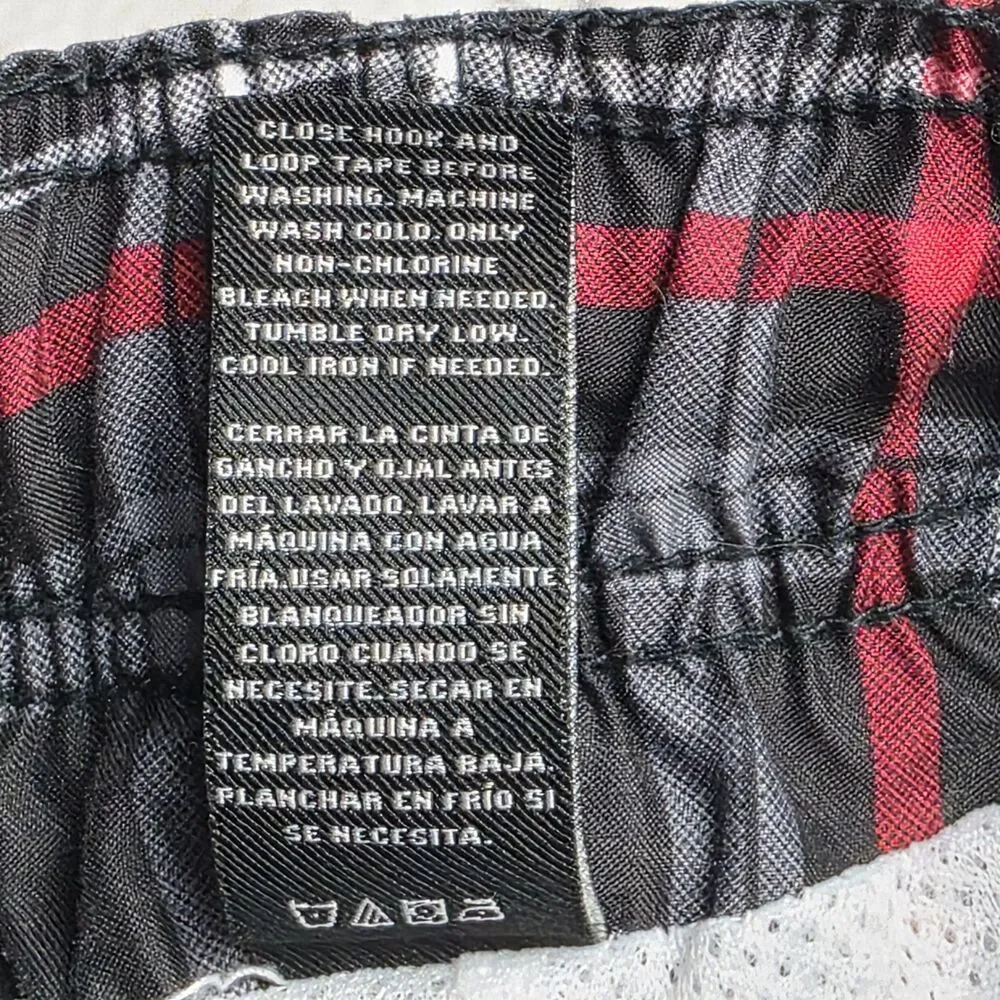OP Men's Medium (32-34) Plaid Swim Shorts with Pockets